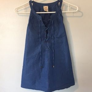Denim tank top tied front